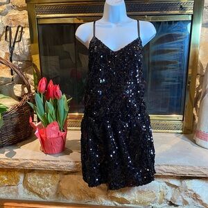 Arden B Shimmering Black Sequin Dress